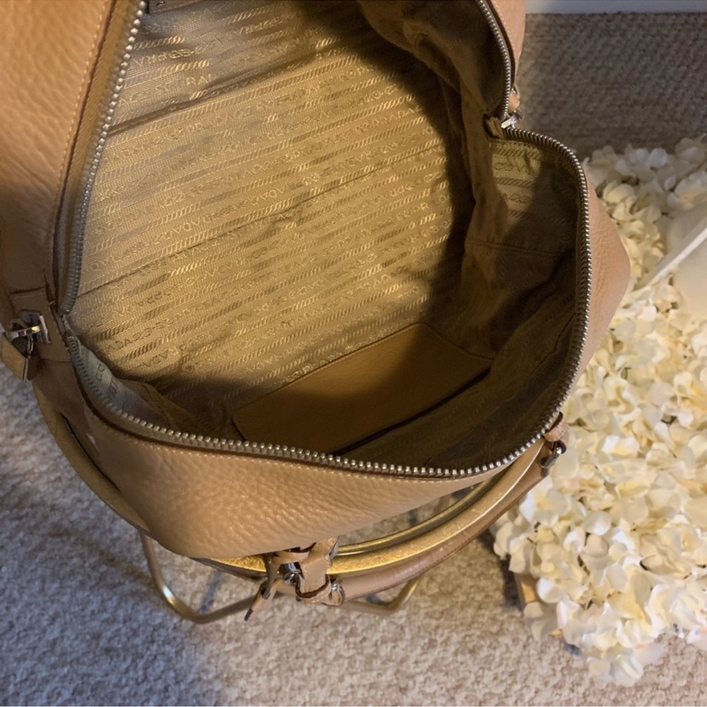 PRADA Vitello Daino Embossed Logo Bowler Shoulder Bag - Picture 14 of 16